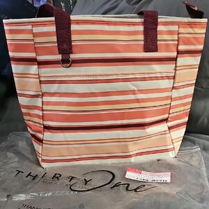 Thirty-One Striped Lets Lunch Cooler Bag - Sedona Stripe